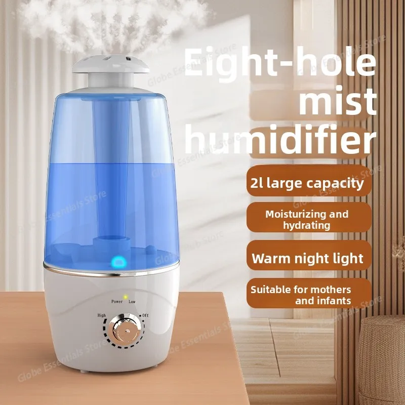 

Ultrasonic Air Humidifier, Household Heavy Fog Volume Household 2 Liters Small Atomized Aromatherapy Office Humidifier