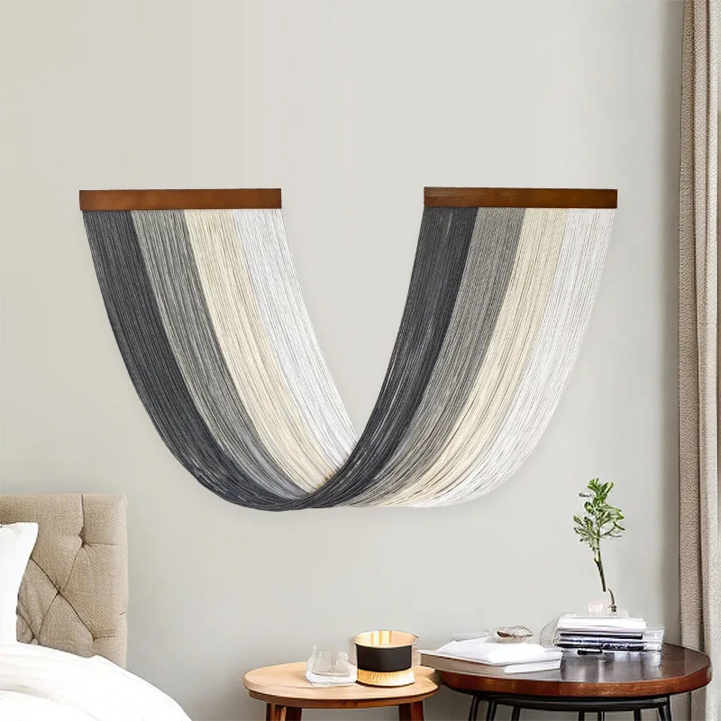 CX line tapestry tassel gradual change color wall hanging bed and breakfast model room sofa background wall wall hanging