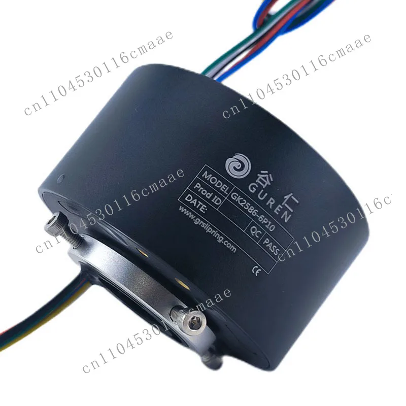 6-Channel Conductive Ring 360-degree Rotating Collector Ring, Through-hole Circuit Slip Ring 10A 440VAC/VDC 25.4mm