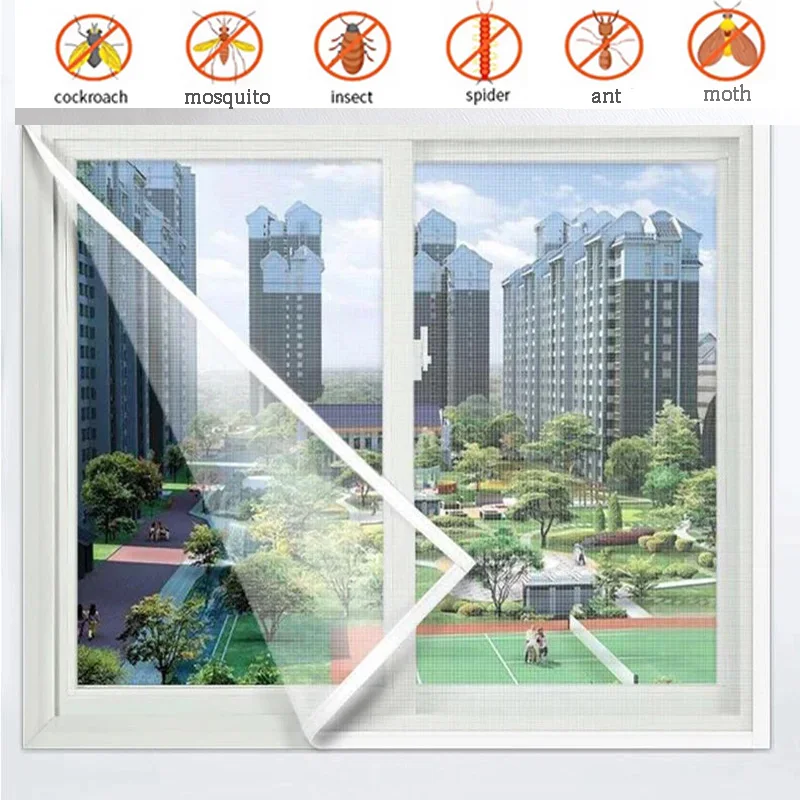 

Self-adhesive window anti-mosquito screen net Self-assembly gauze curtains household mosquito net simple window screen screen