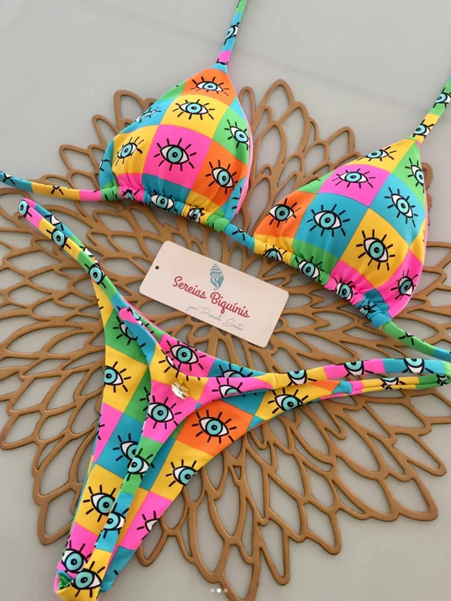 

Push Up Bikini 2025 Sexy Women Swimsuit Female Swimwear Micro Bikini Set Bandeau Swimming Suit Beachwear Print Brazilian Biquini