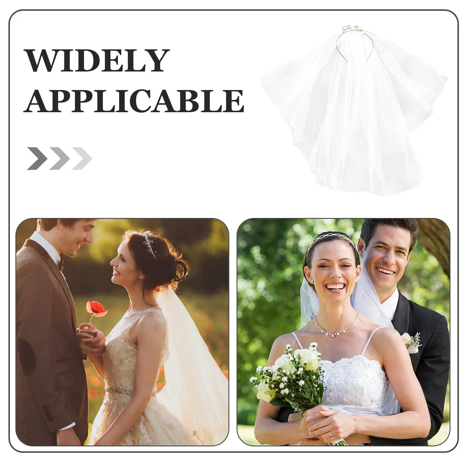 Bride Headband Veil Wedding Bridal Headdress Exquisite Craftsmanship Comfortable Fit Bachelorette Party Shower