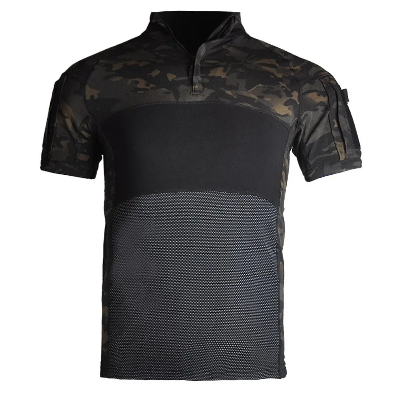

Men's training short sleeved breathable and wear-resistant shooting cycling frog suit hiking camouflage men's tactical T-shirt