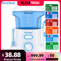 Nicefeel Water Flosser 600ml Oral Irrigator 7 Multifunctional Jet Tips Dental Water Flosser for Braces Care Teeth Cleaning