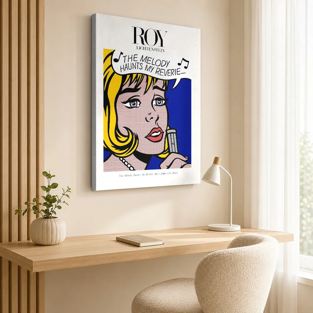 Roy Lichtenstein | The Melody Haunts My Reverie Canvas Print Poster Customized Game Wall Paintings Decoration for Teen Bedroom