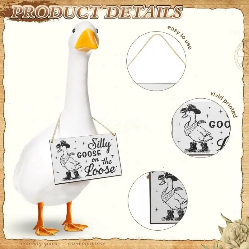E8BD Funny Watch Gooses Warning Plaque Weatherproofed Yard Decoration Garden Sign