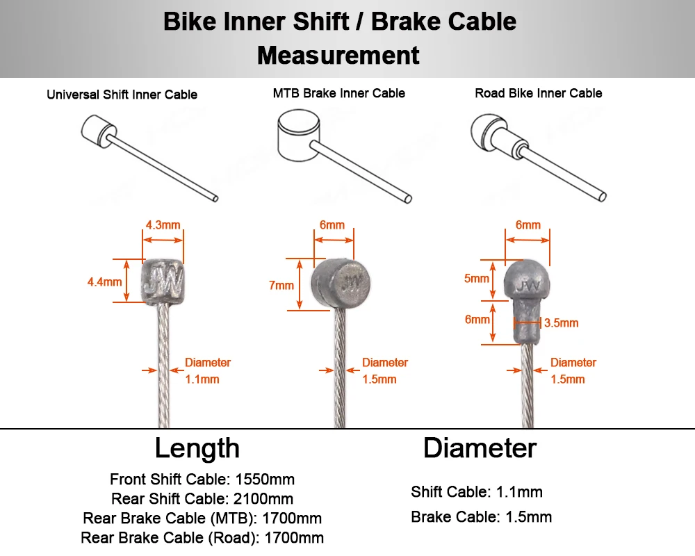 HEPPE Fahrrad Schalthebel Bremskabel Schleifen Edelstahlkabel MTB Rennrad Vorne Hinten Schaltwerk Schaltkabel Bremskabel Set – Detail 5