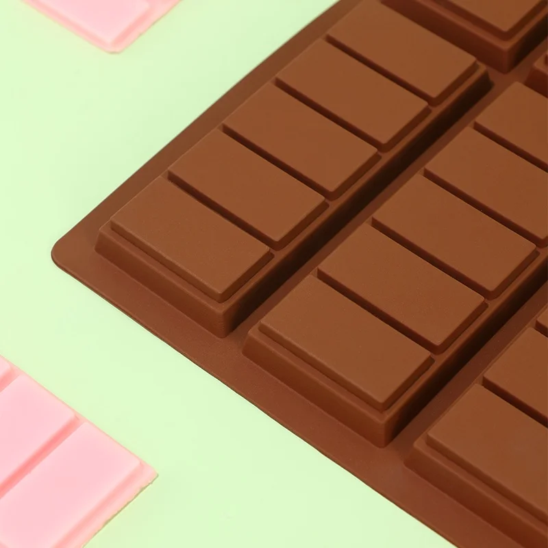 Molde de barra de chocolate con separación de silicona para chocolate, el molde de silicona se utiliza para fundir cera, proteínas y energ caseras antiadherentes