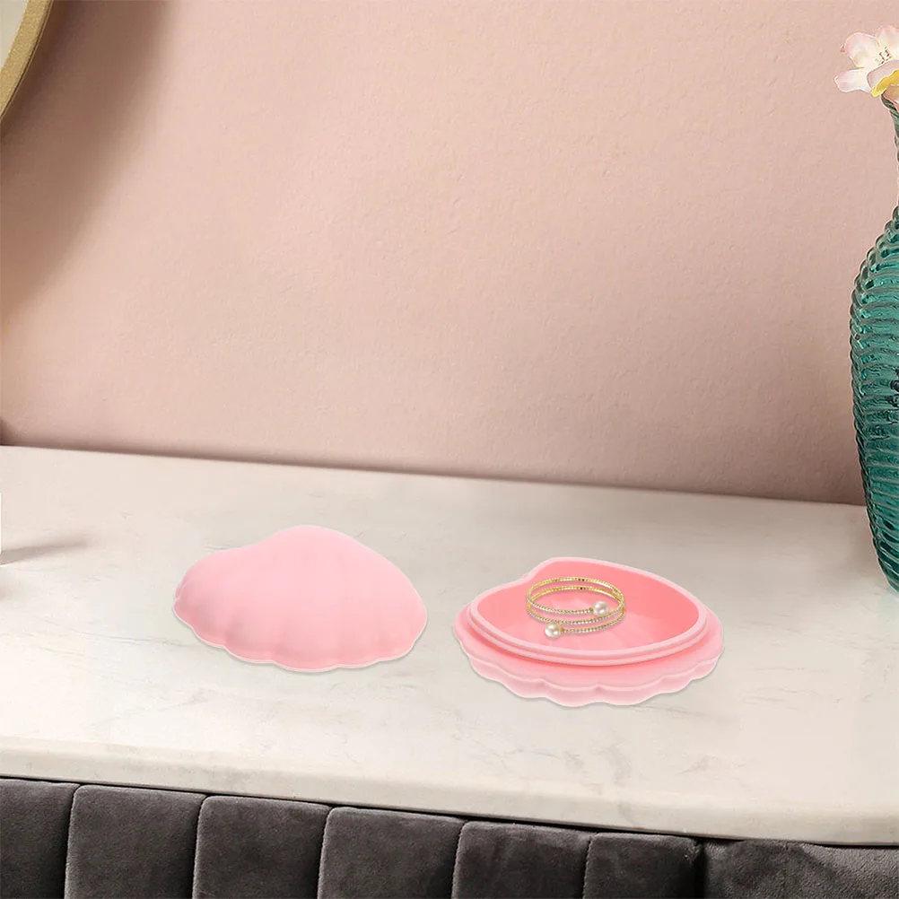 2 قطعة صندوق تخزين على شكل قذيفة منظم مجوهرات من السيليكون حامل حلية محمول مقاوم للسقوط لأقراط وخواتم وقلائد للمنزل