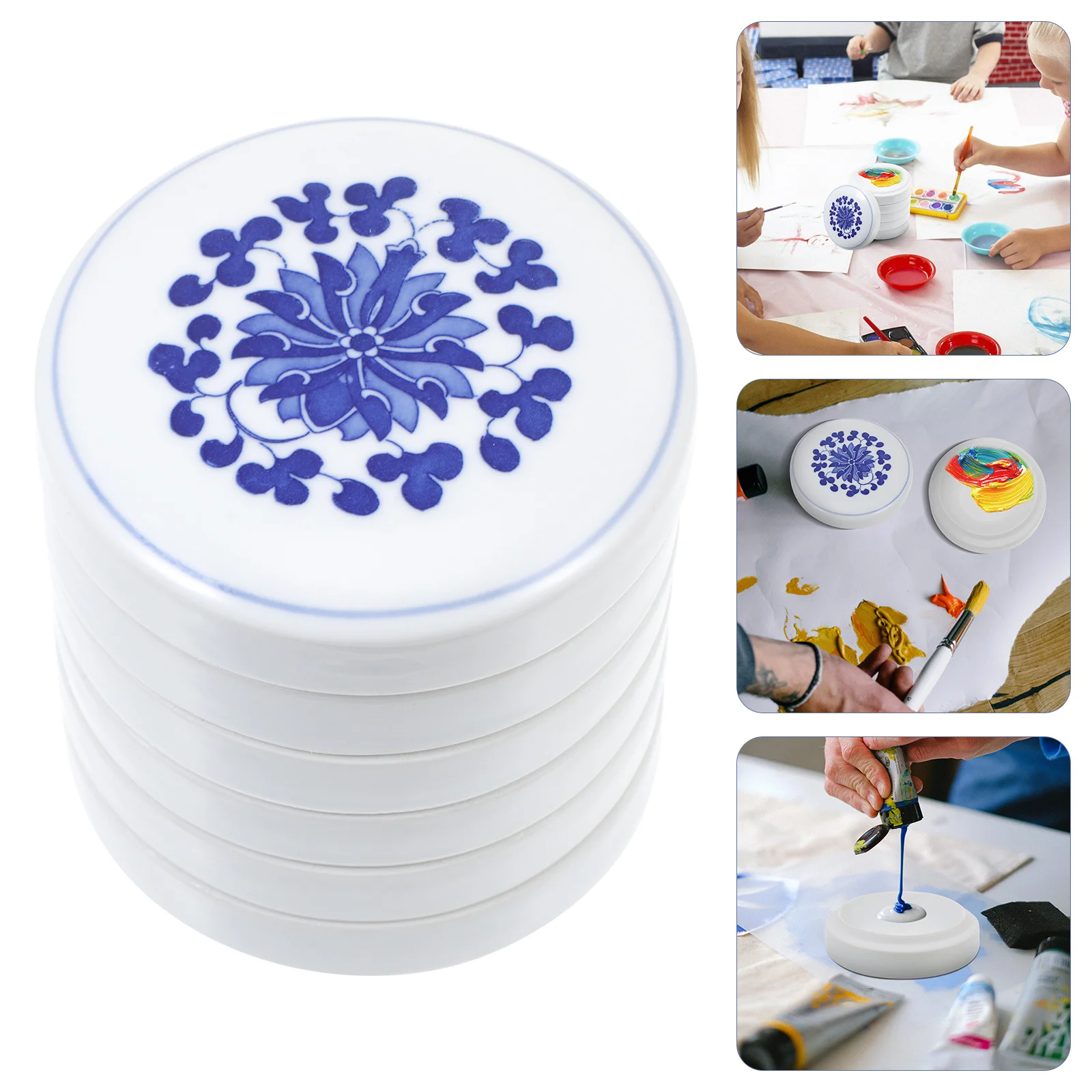 مجموعة واحدة من ألواح السيراميك المستديرة متعددة الطبقات للدهانات المختلفة، متجر سهل الحمل، هدية مثالية لطلاب الأصدقاء