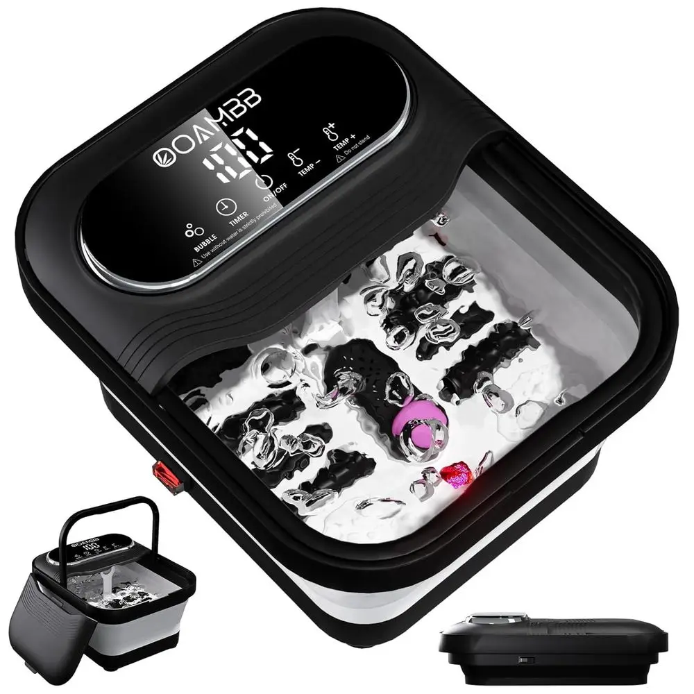 

Luxury Collapsible Spa with Heat, Bubble, and Temperature Control, Touch Screen Massager with Rollers, Soaking Tub, Pedicure Spa