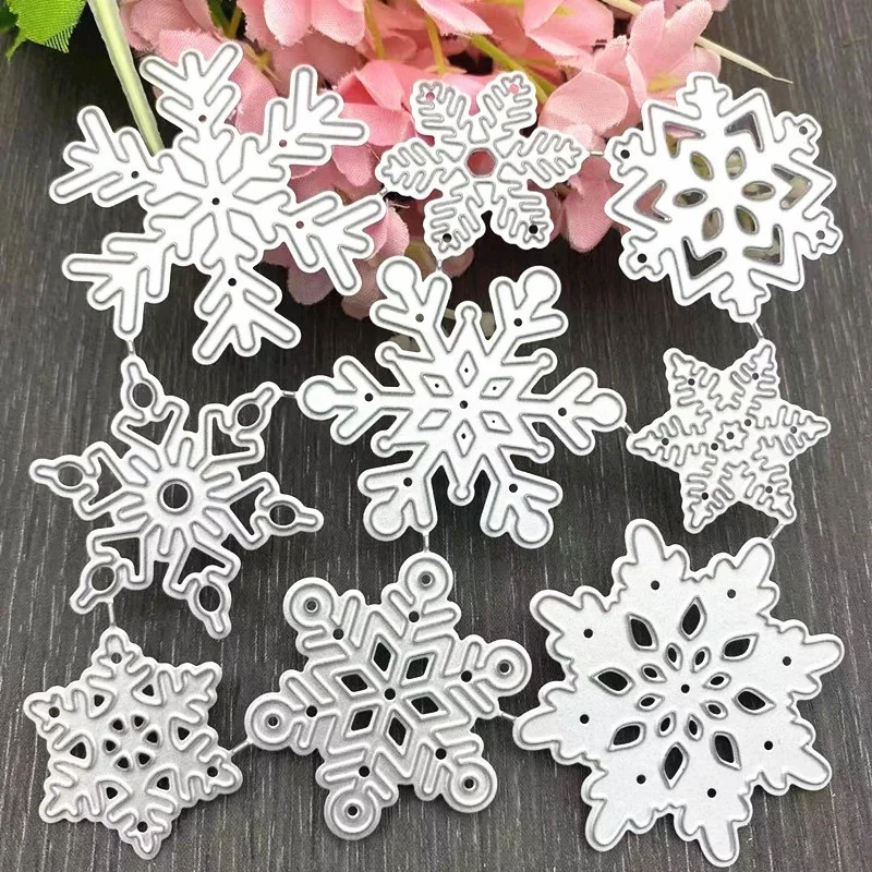 Christmas New Year Craft Decoration Snowflake Cutting Dies Scrapbooking Album Stencils Die Cut Paper Card Embossing