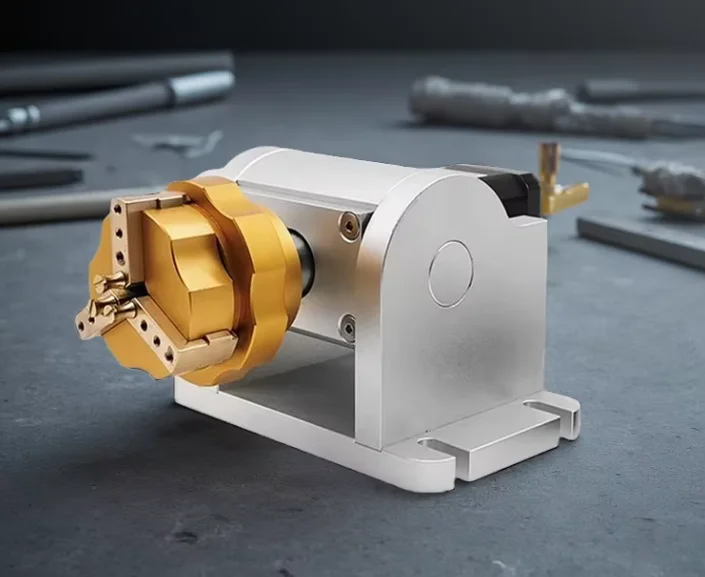 Fiber Laser Marking Machine 360° Rotary Shaft Accessory Precision Circular Rotation Engraving Tool for Cylindrical Object Ring