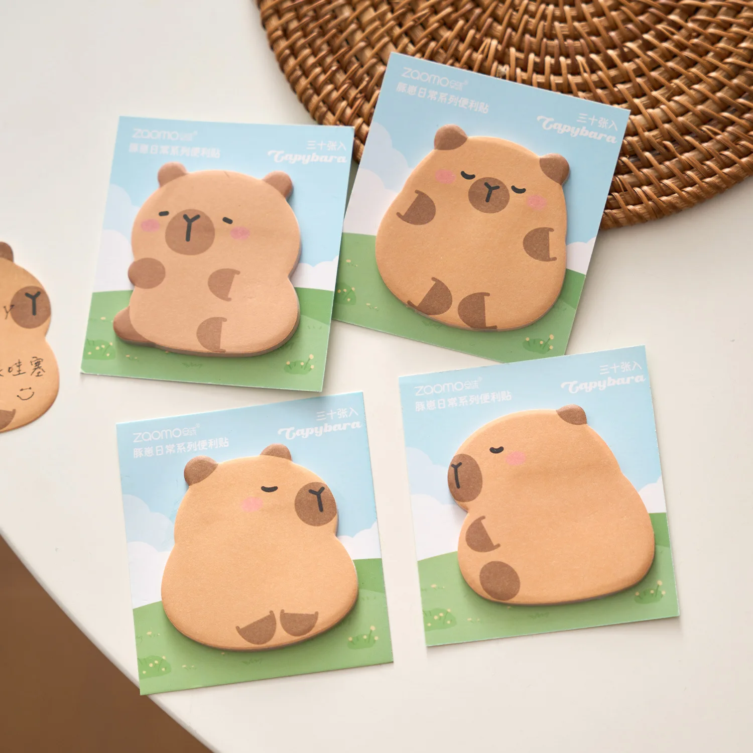 30sheets Kapibala Memo Notes Daily Series  Cartoon Cute Office Record Handbook Message Post Memo Pad Sticky Notes Stationary