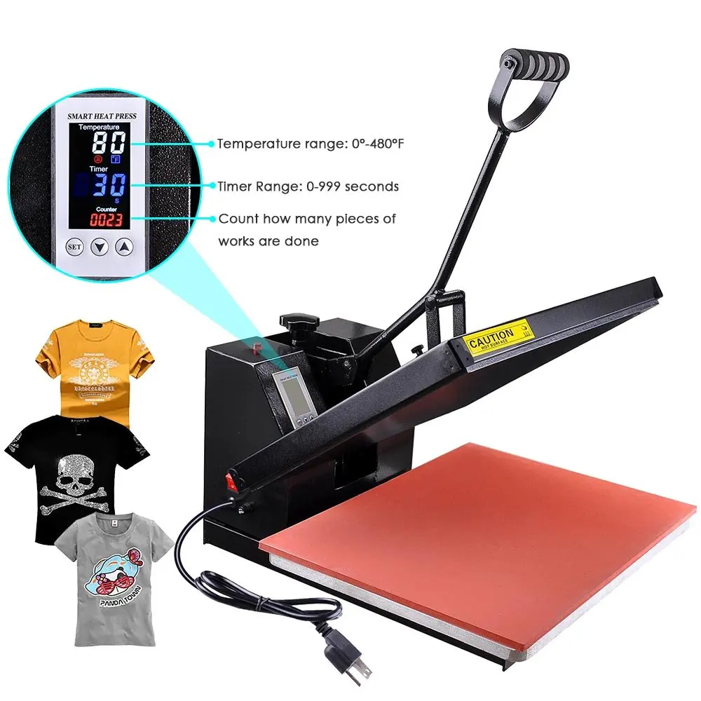 CE certification High Pressure 38x38CM T shirt Heat Press Machine Sublimation Transfer for Bag Case Puzzle Glass Wood Rock Photo