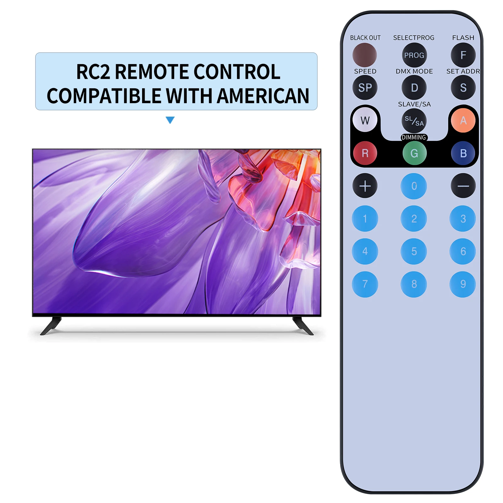 New For American DJ ADJ LED RC2 Wireless Infrared Remote Control Up To 15 Foot / 4.5M