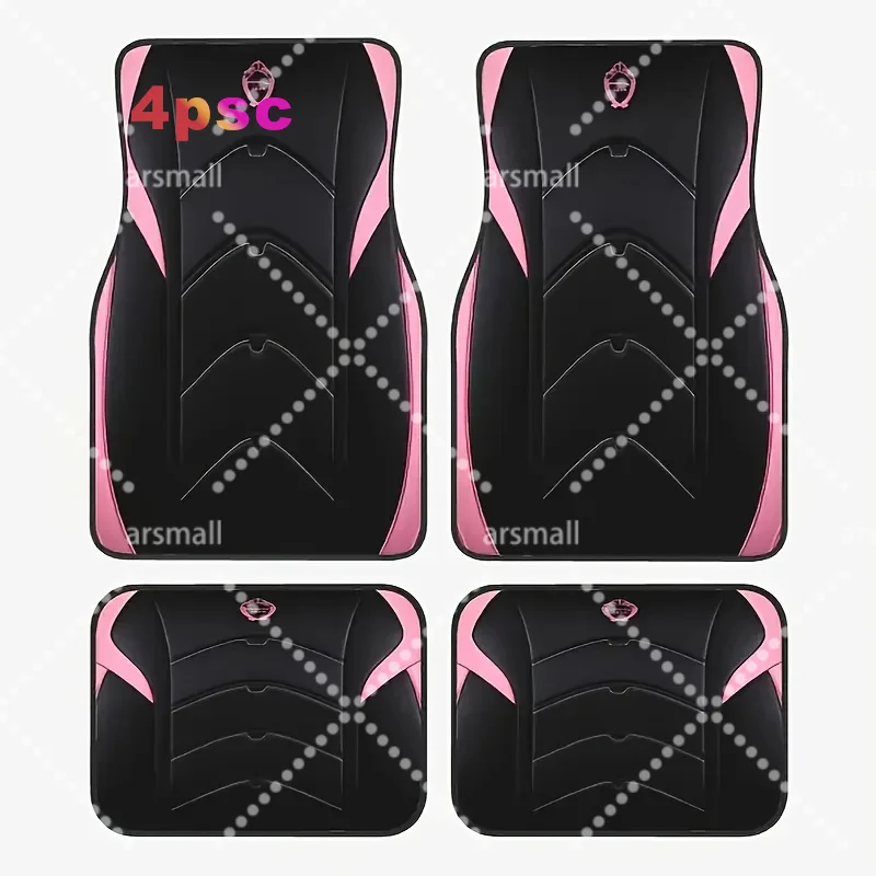 Car Floor Mats 4pcs Set- Non-Printed& Not 3D Embossed- With Attractive Pattern, Suitable For Cars, Vans, SUVs