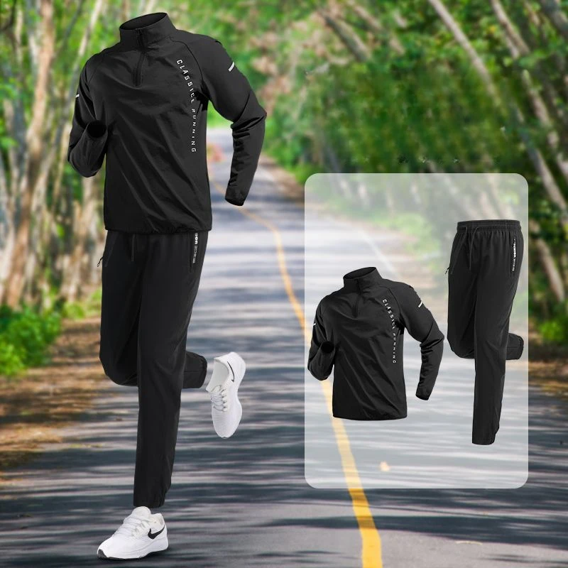 Men's Sports Set Quick-Dry Running Cycling Fitness Training Outdoor Runs Autumn Spring Athletic Training Men's Sportswear Set