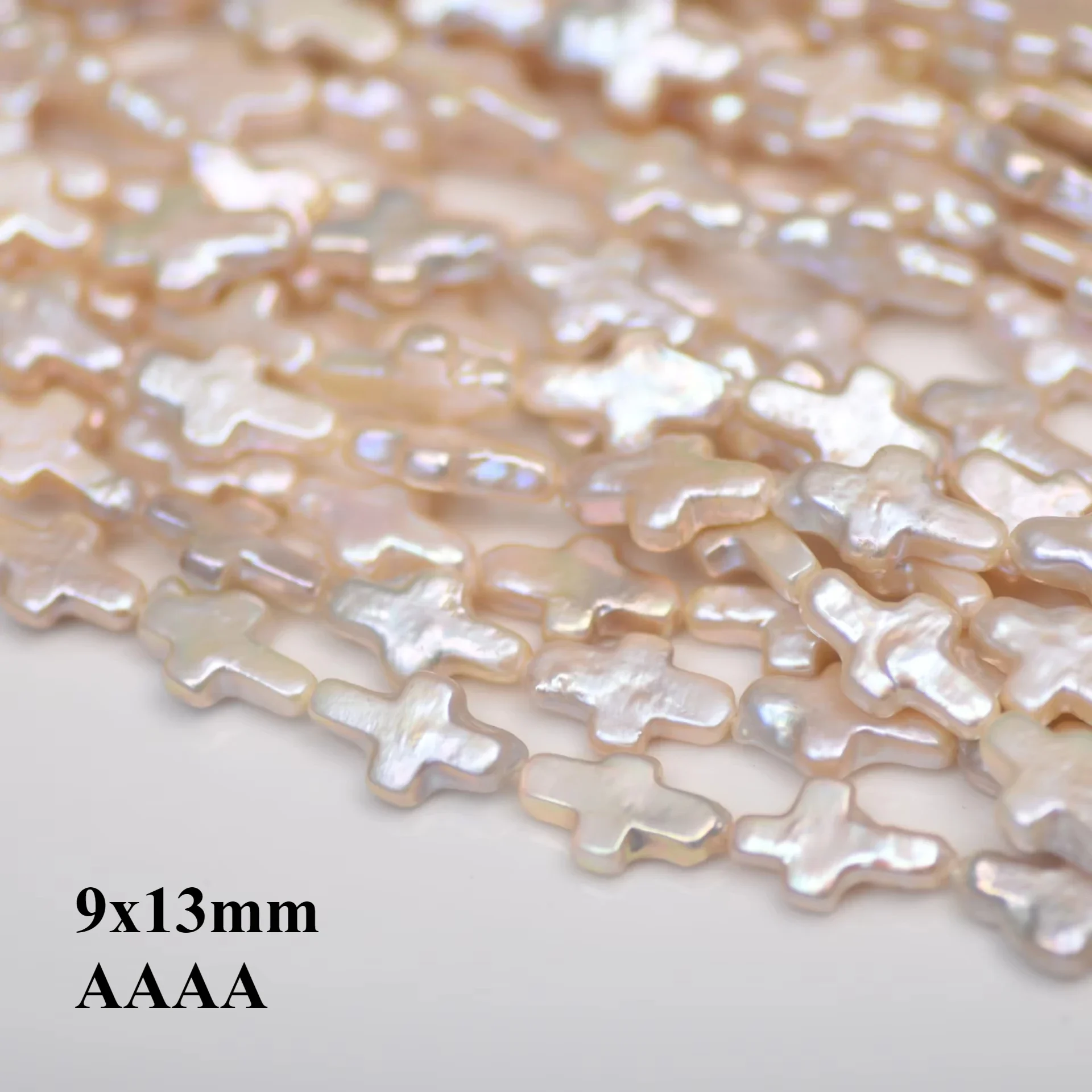 9x13mm 5A Natural Freshwater White Cross Glitter Pearl Elegant Flawless Rare Bead Jewelry Make DIY Necklace Bracelet Accessories