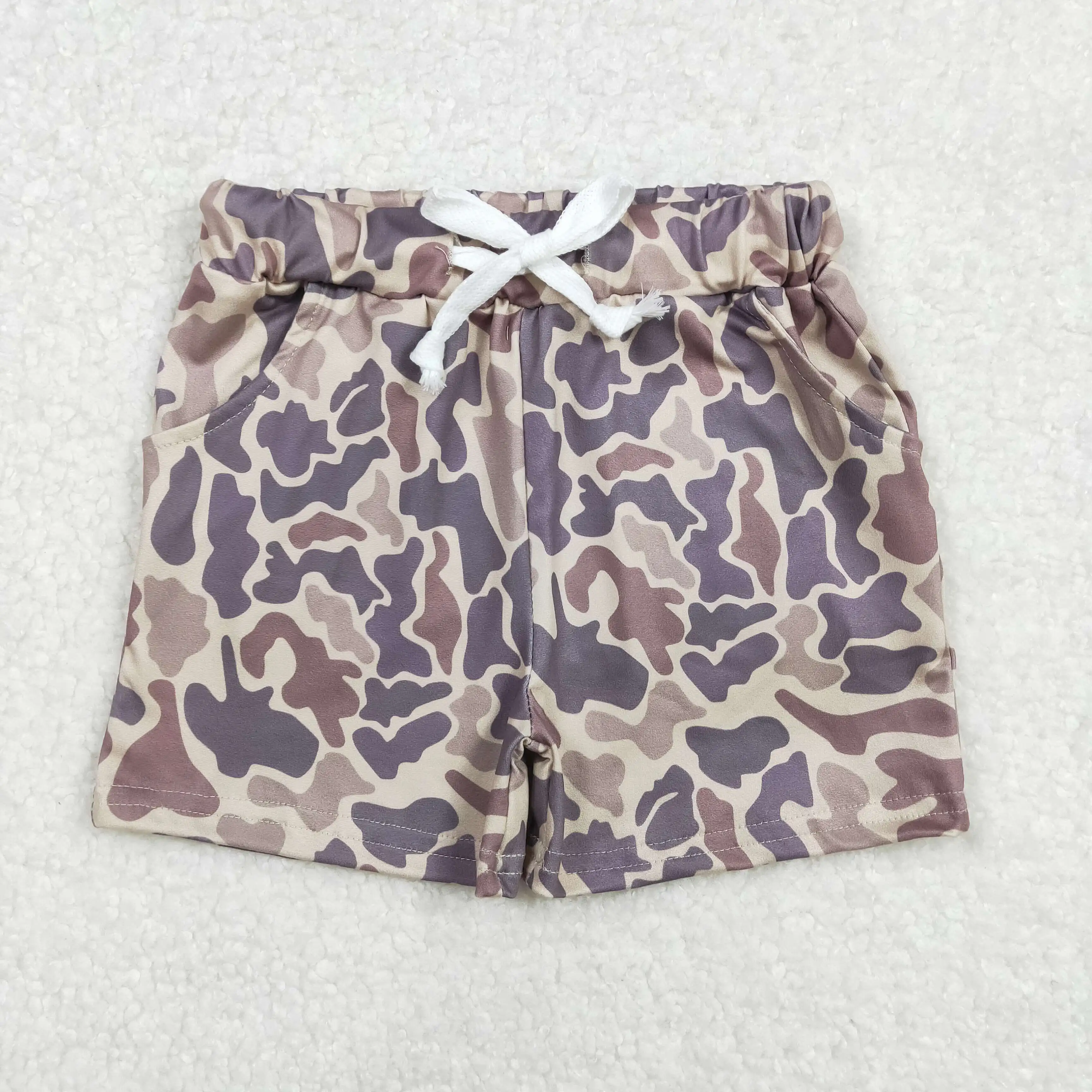 

3.7yan New rts baby boys summer shorts wholesale boutique store hot sale boys camo light brown shorts