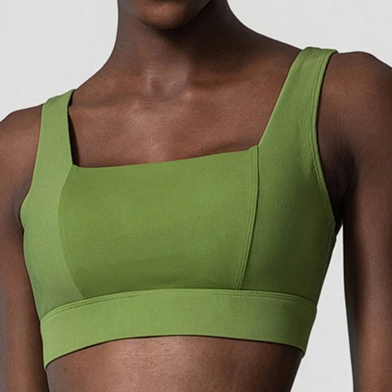 

FUBEIKE Sporty Woman Top Strong Support Fitness Sports Bra For Women Threaded Seamless Fixed Cup Sports Yoga Female Clothing