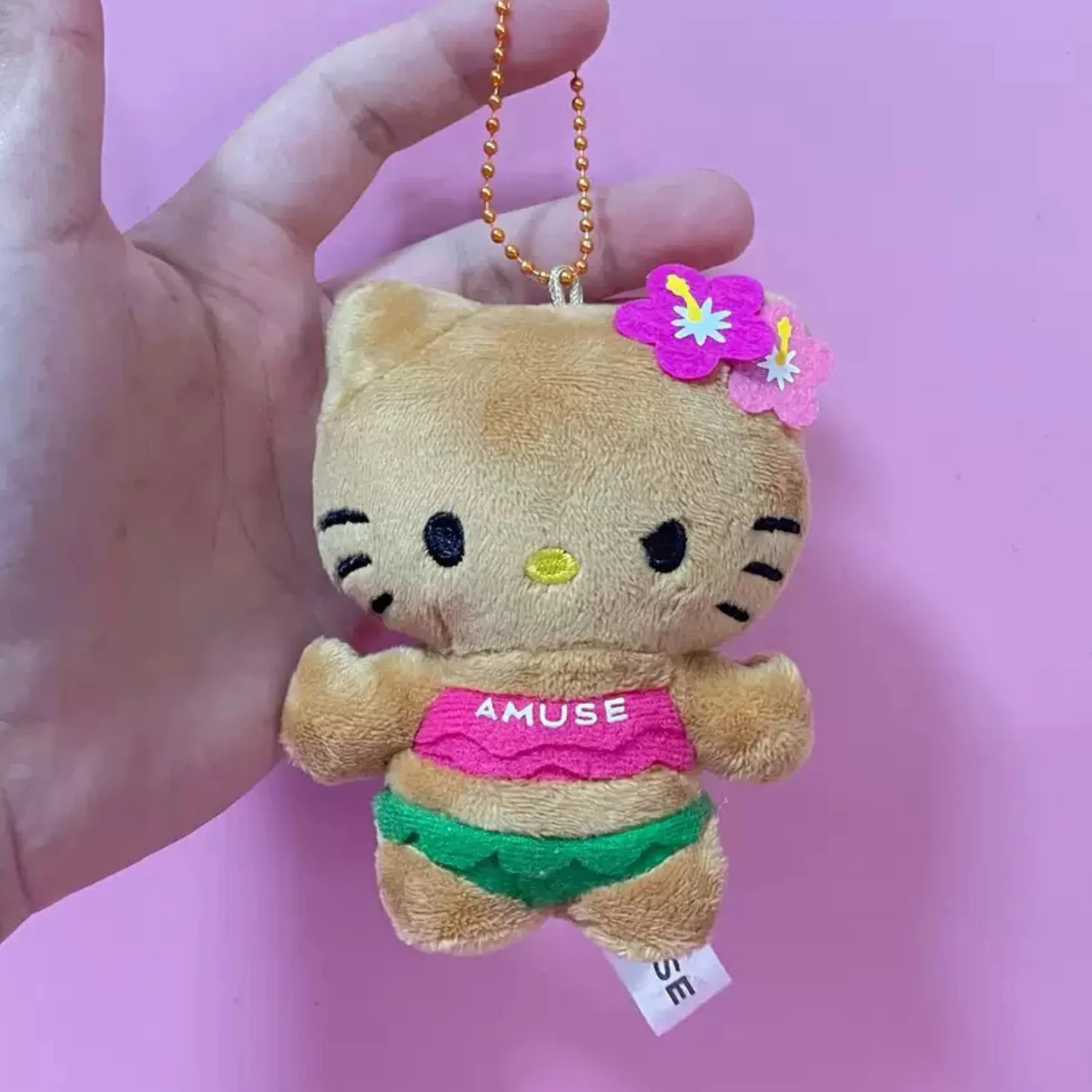 Hellokittys zwart lederen bikini KT pluche pop meisje draagtas retro hanger schattige pop vrouwen speelgoed sleutelhanger cadeau