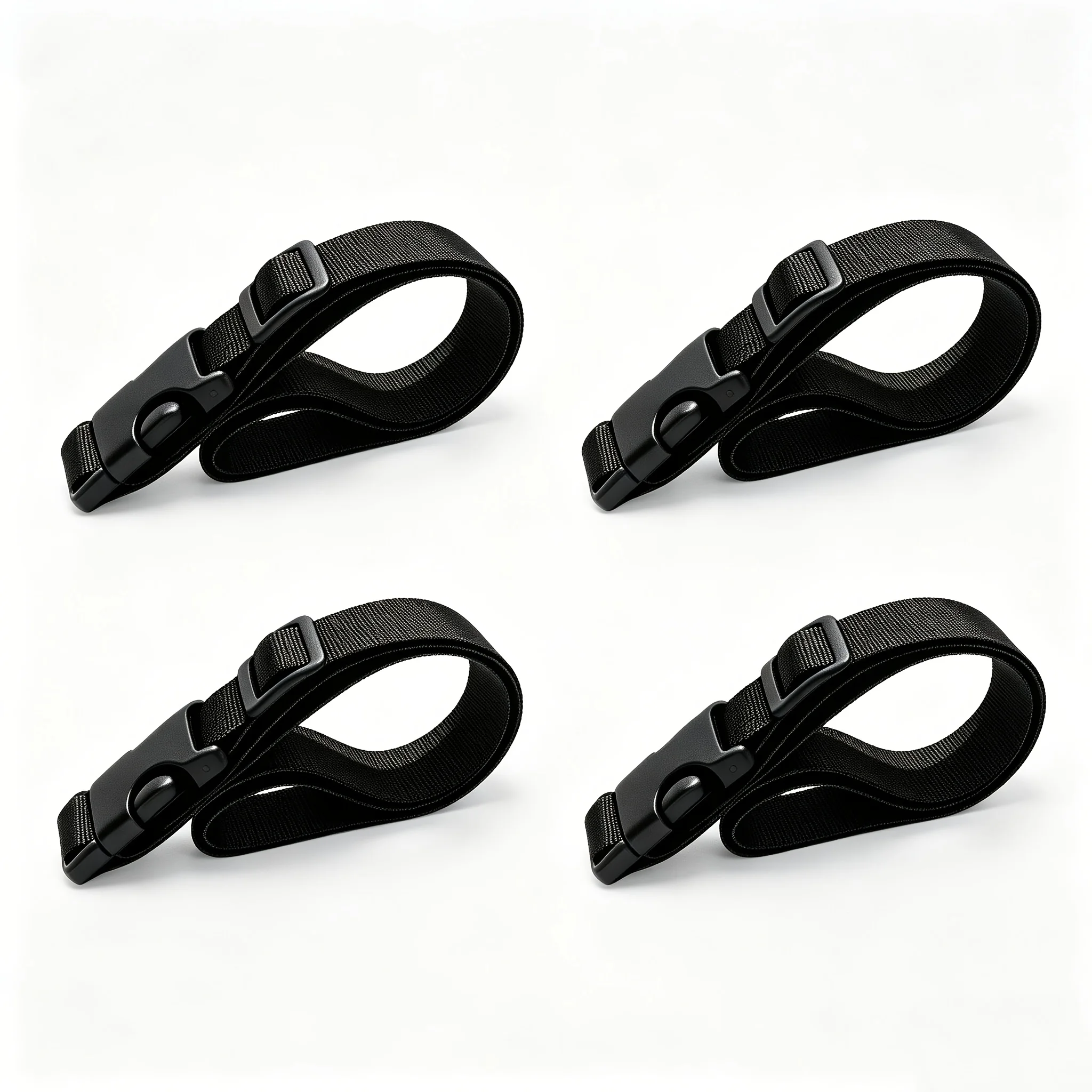 4Pcs Nylon Adjustable Non‑Elastic Straps With Safety Buckle Multipurpose Travel Cargo Fastening Belts