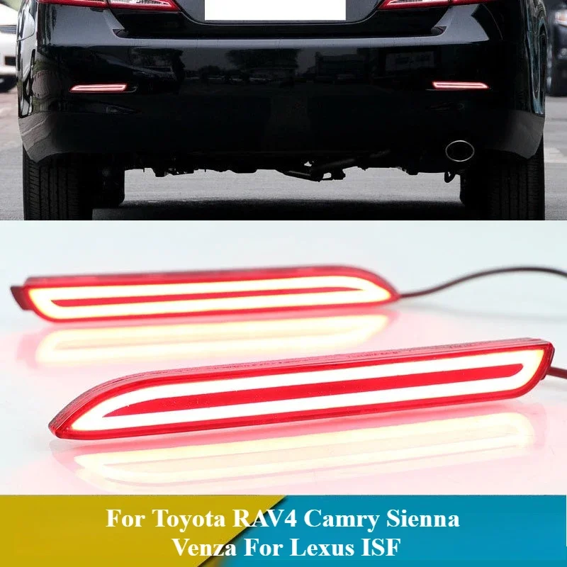 

For Toyota RAV4 Camry Sienna Venza Innova For Lexus ISF GX470 RX300 2Pc Car LED Rear Bumper Light Reflector Fog Lamp Brake Light