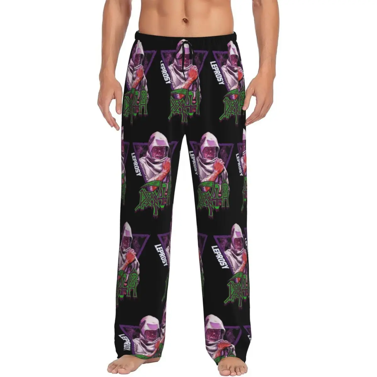 Custom D-Deathes Metal Leprosy King Classic Pajama Pants Men Lounge Sleep Stretch Sleepwear Bottoms with Pockets