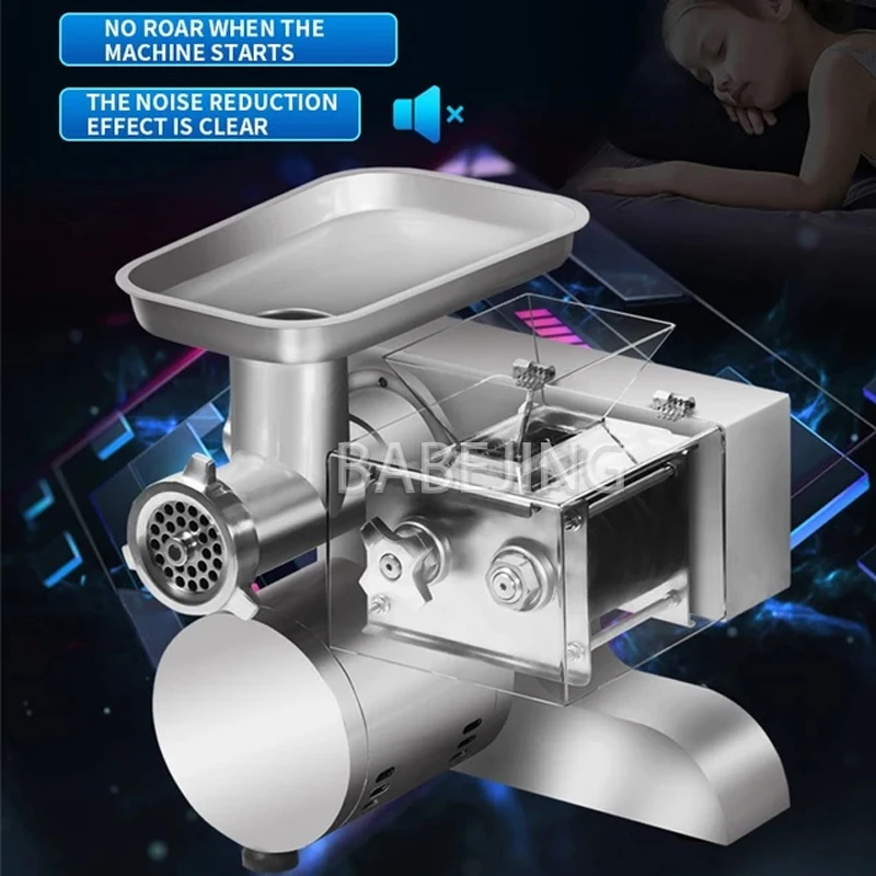 Large Commercial Fully Automatic Meat Grinder Stainless Steel Vegetable Slicer Food Processing Machine Multifunctional