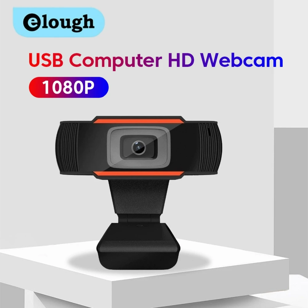 Cámara Elough 1080P HD ordenador HD cámara USB micrófono incorporado cámara de red USB cámara Web para trabajo con micrófono