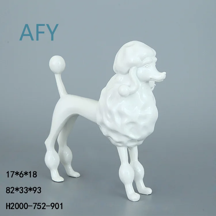 Floor to Ceiling Poodle Resin Decor for Living Room TV Stand Low Cabinet Home Decor Accessories for Windows Soft Furnishings
