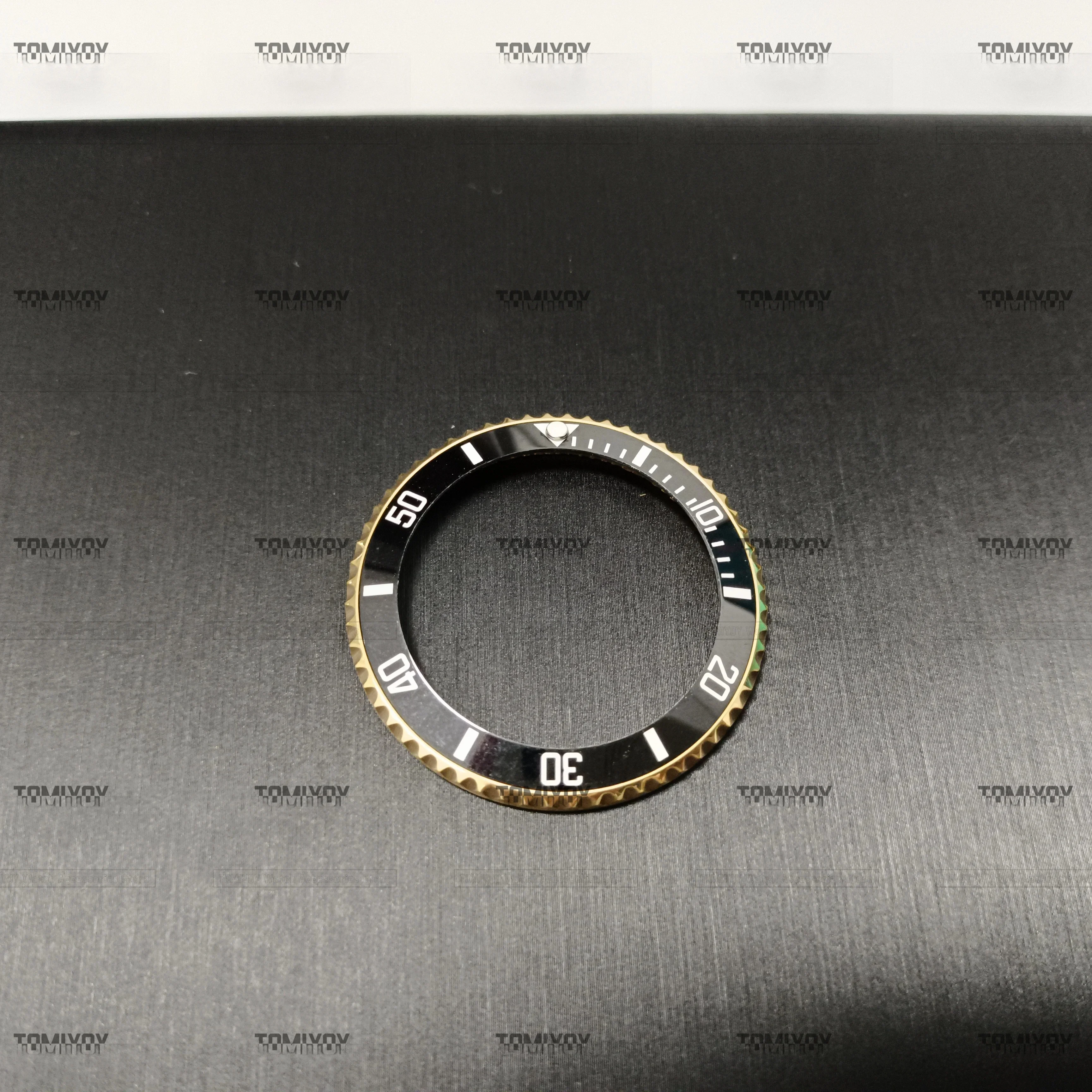 Watch Accessories 38MM 40MM Blue Luminous Steel Bezel With Black Green Ceramic Insert Fit For RLX 40mm Case SUB 116610