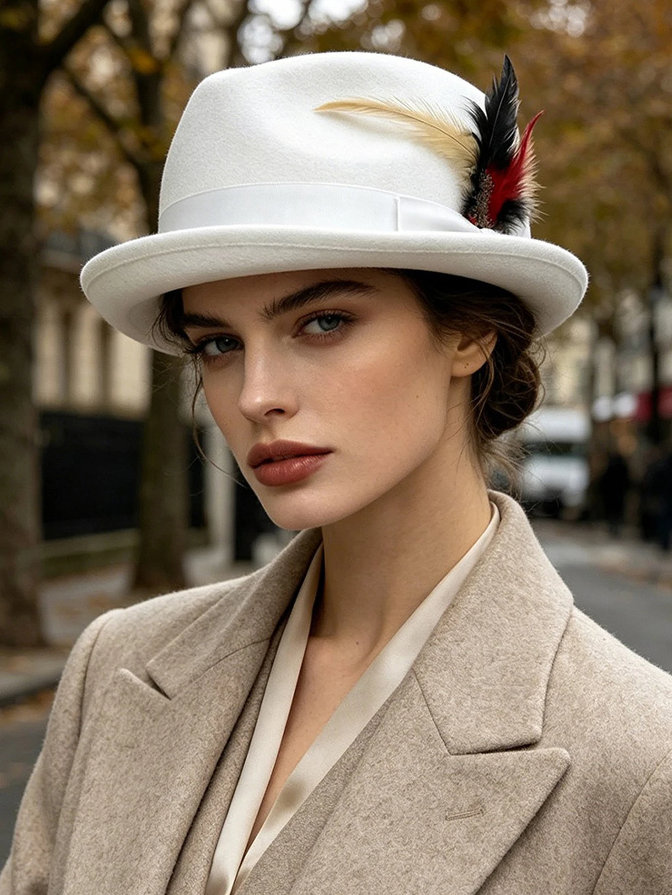 Hot-Selling Autumn and Winter Warm Fedora Women's Hat British vintage Jazz Hat Foreign Trade Performance Wool Felt Hat