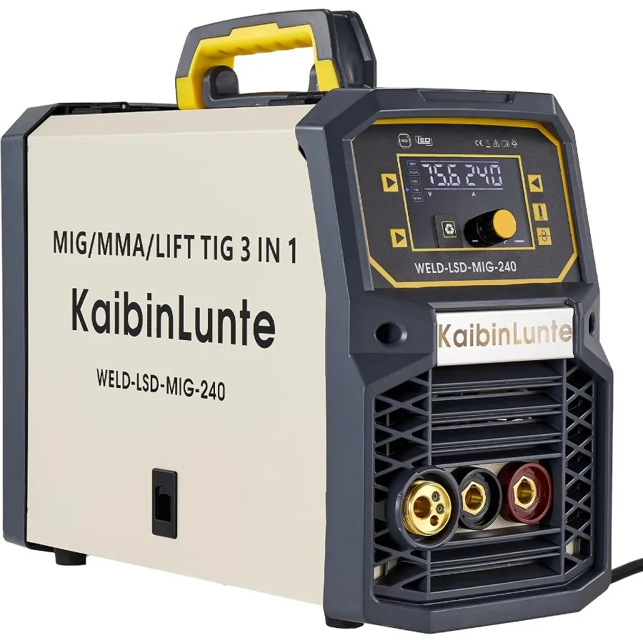 

240A MIG Welder 4 in 1 Flux Core MIG/Gas MIG/Lift TIG/Stick Multi-process Welding Machine with LED Digital Display Synergic Con