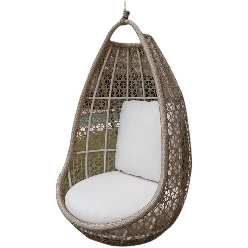 سلة معلقة من الأرض إلى السقف، عش الطيور، شرفة داخلية كسول، كرسي منزلي من الخيزران في الهواء الطلق