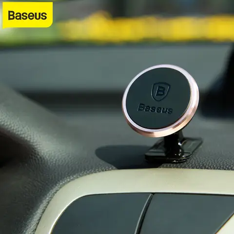 Baseus 범용 자기 자동차 전화 홀더 스탠드 아이폰에 대 한 삼성 자석 마운트 라운드 자동차 홀더 대시 보드 휴대 전화 홀더
