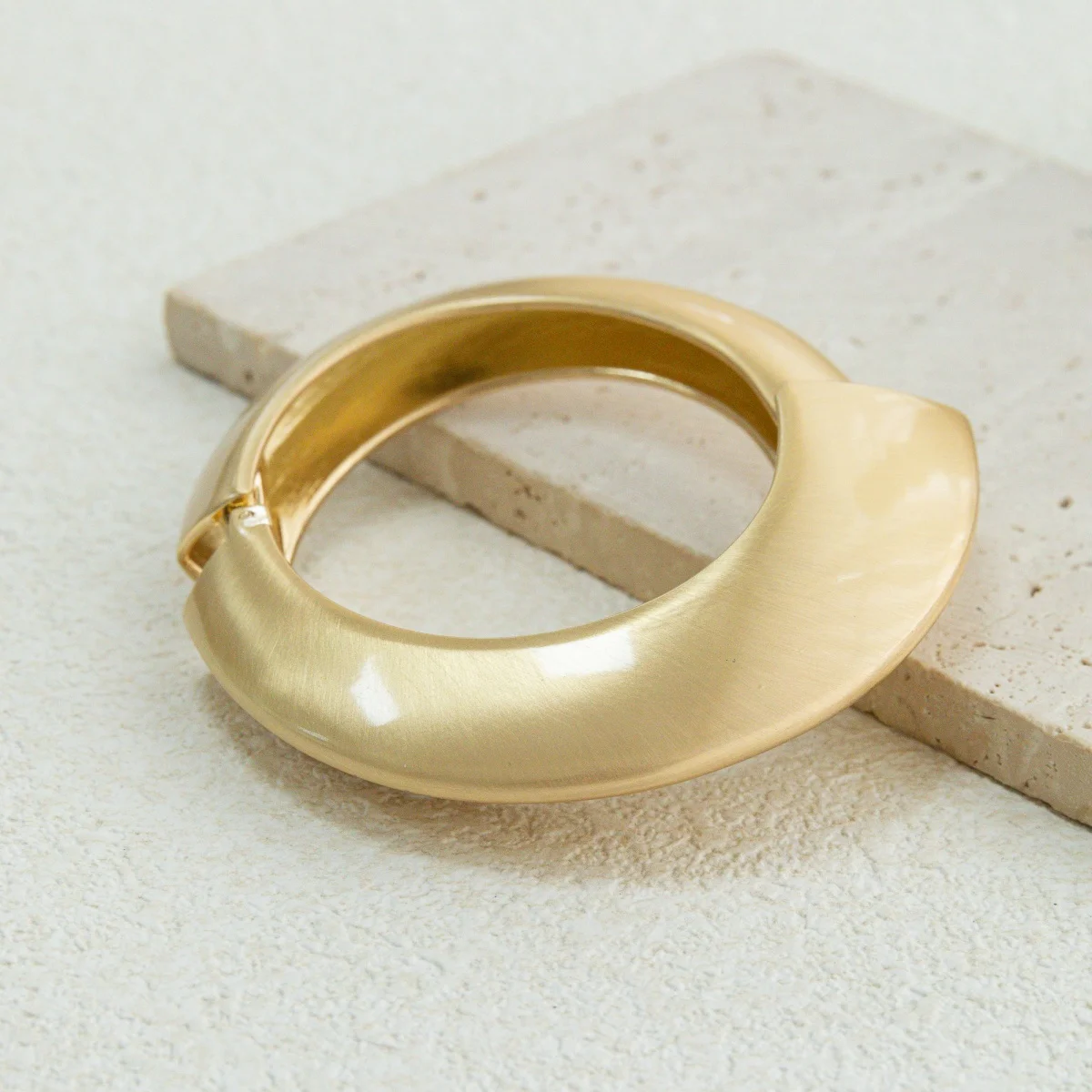 فاسق الهيب هوب ماتي المعادن واسعة الكفة أساور خمر الذهب اللون هندسية الصيف أساور للنساء الرجال سوار مجوهرات #3