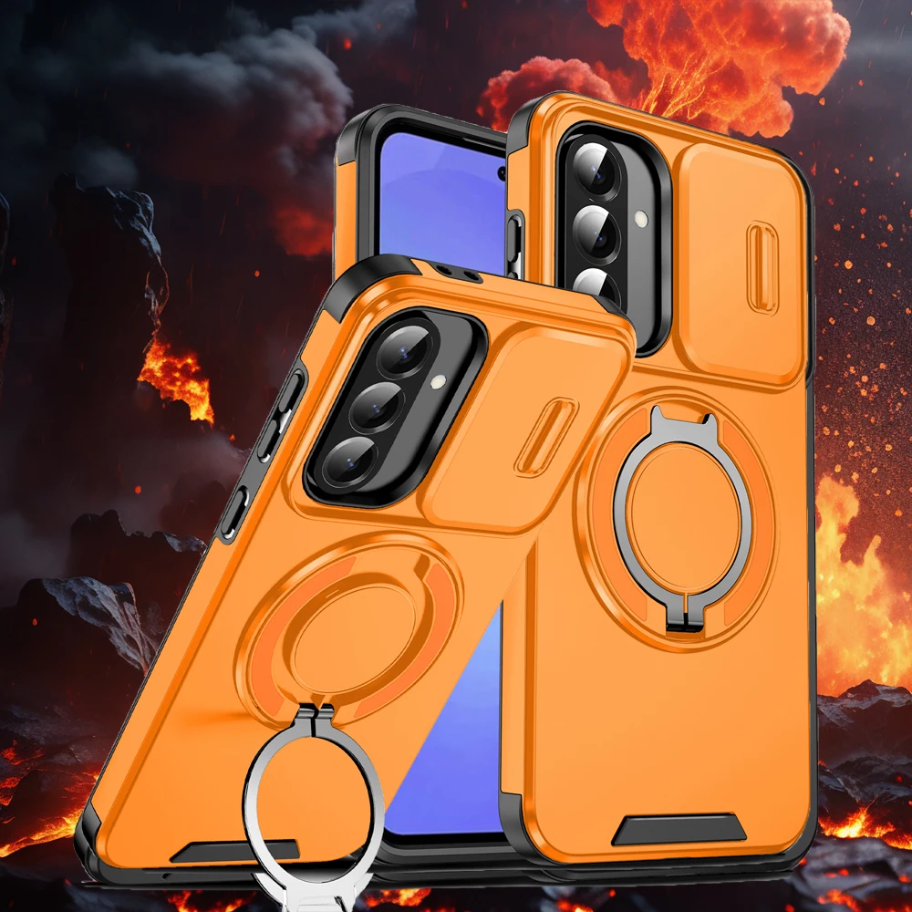 Magnetic Phone Case For Samsung Galaxy A18 A57 A37 A27 A17 A16 A15 A14 A26 A35 A36 A54 A55 A56 A23 5G Slide Lens Protect Cover