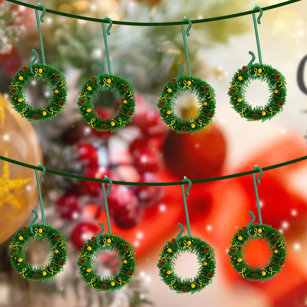 

100pcs Plastic Hooks Christmas naments Home Decor Hangers Green Heavy Duty Tree Tools Storage