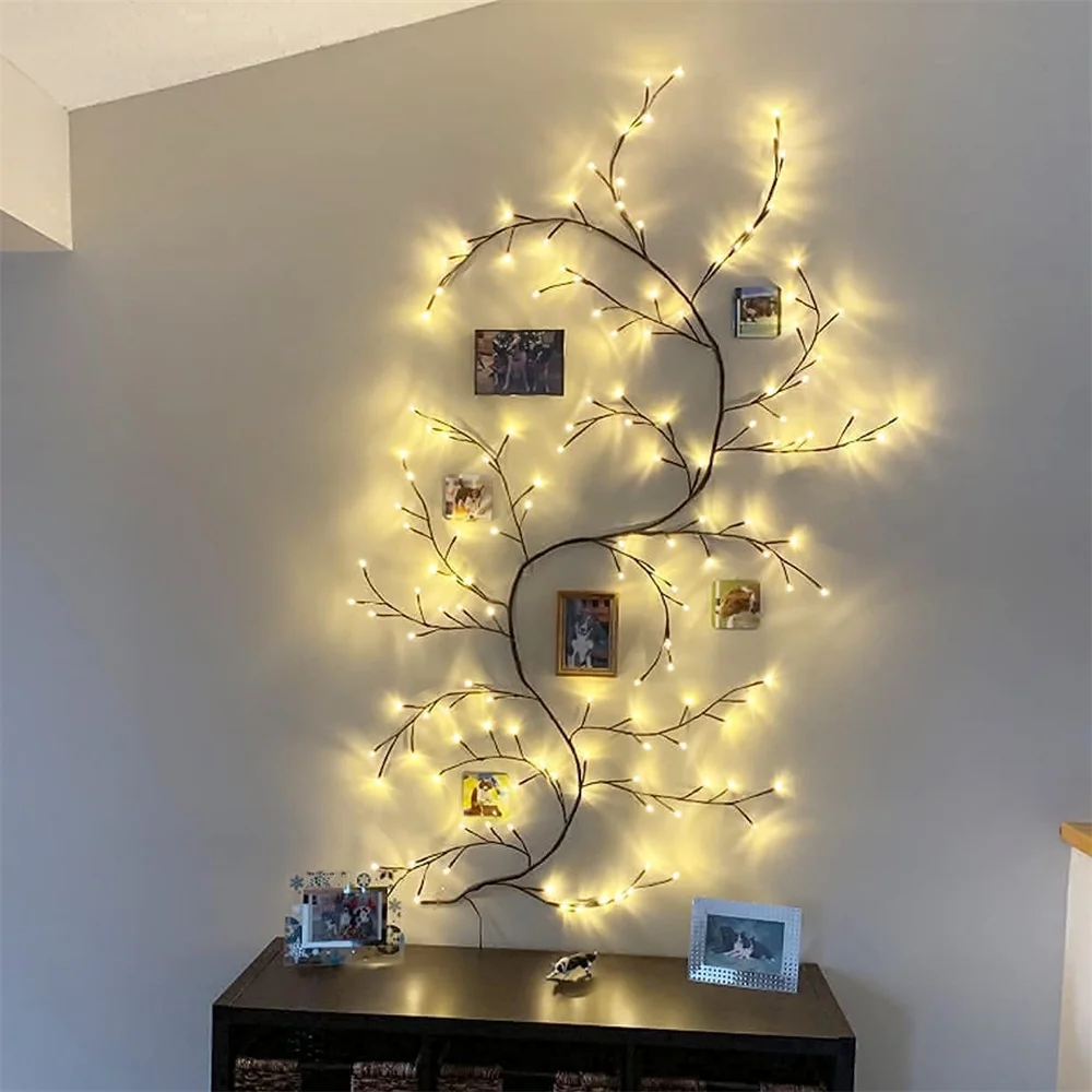 Imagem -04 - Romântico Fairy Willow Vine Light String Holiday Rattan Twig Garland Decoração para Ano Novo Casamento Natal Dia dos Namorados 144leds