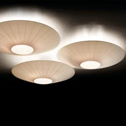Japanese White ceiling light semi flush mount Siam light fabric light shades creative flying saucer light restaurants lighting