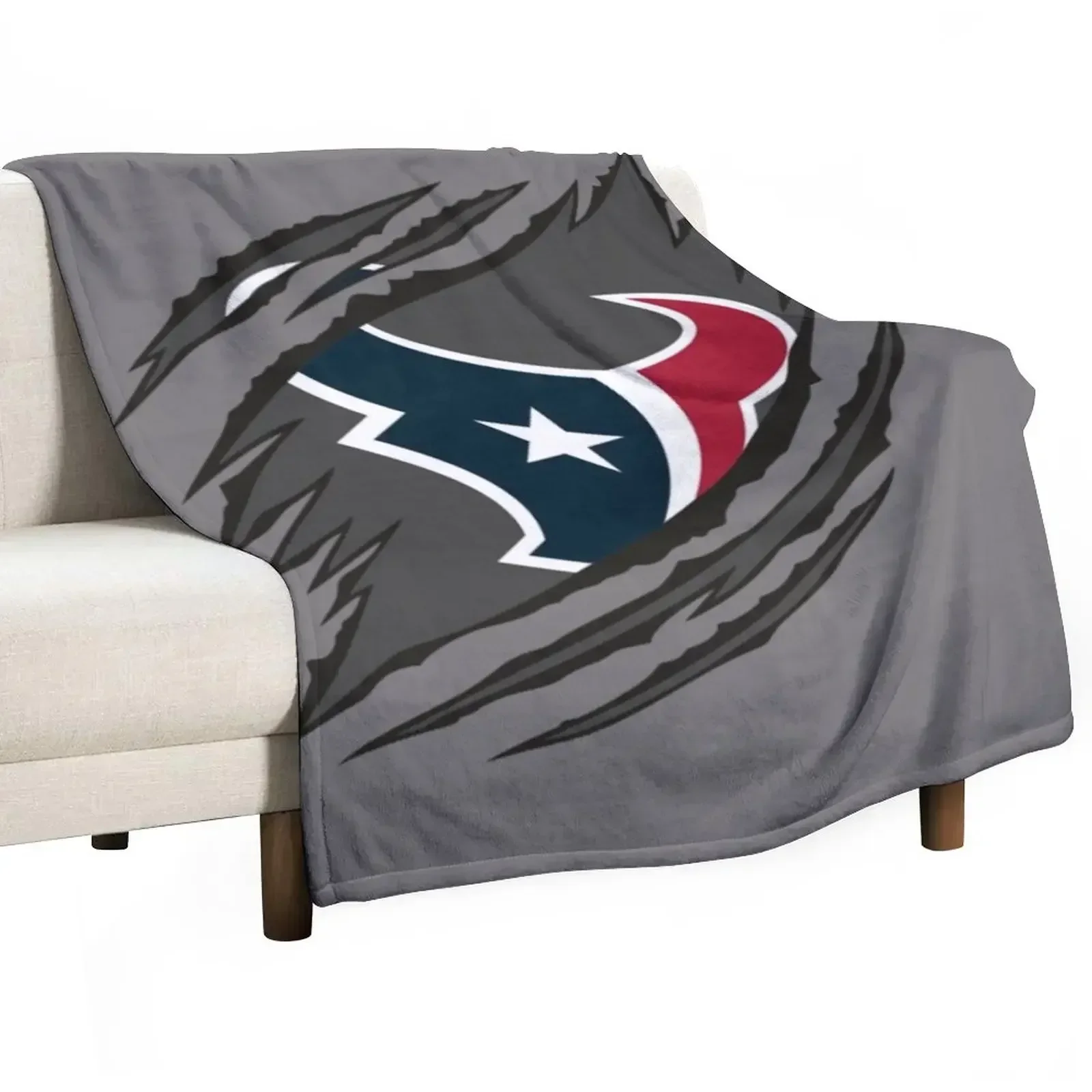 Ripped Houston Logo Throw Blanket Plaid Sofas Blankets