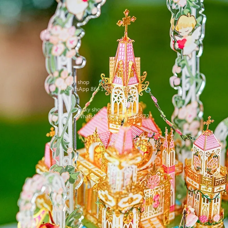 Princess Rose Castle Model Architecture Kit Assembly Adult Girl Birthday Gift
