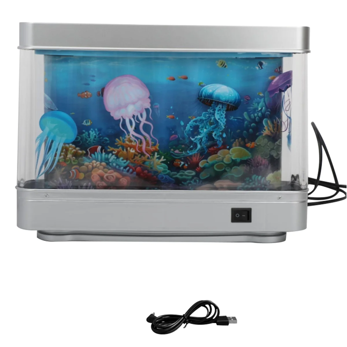 USB Simulated Fish Tank Lamp Artificial Tropical Fish Tank Light Aquarium Decor Night Light Virtual Ocean LED Table Lamp