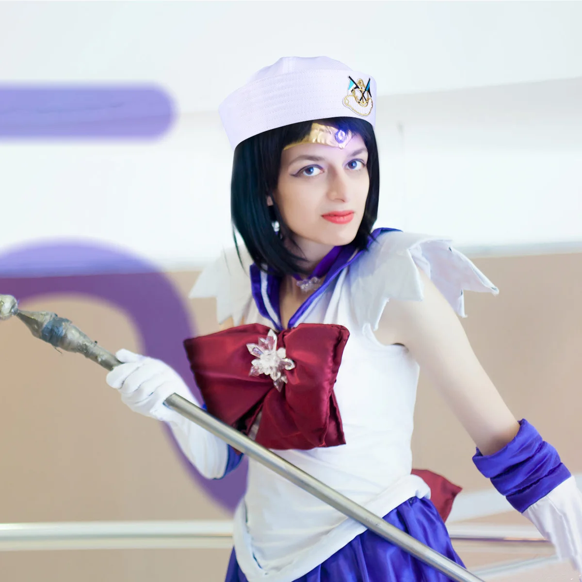 

1 шт., белая темно-синяя матросская шляпа, прочный материал премиум-класса, идеально подходит для косплея, вечеринки, сценического костюма, аксессуары