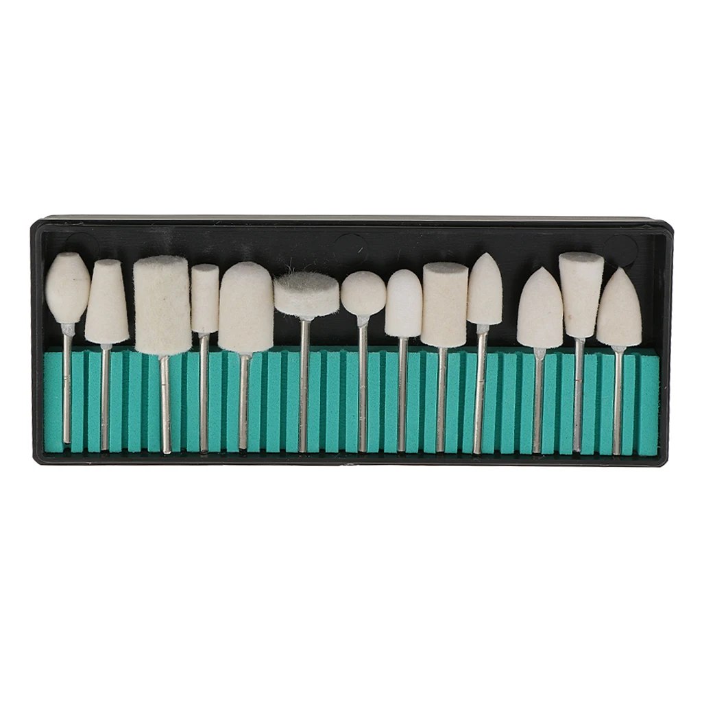 Lot de 13 têtes de ponçage pour ponceuse à ongles électrique, accessoire de manucure, polissage, nail art