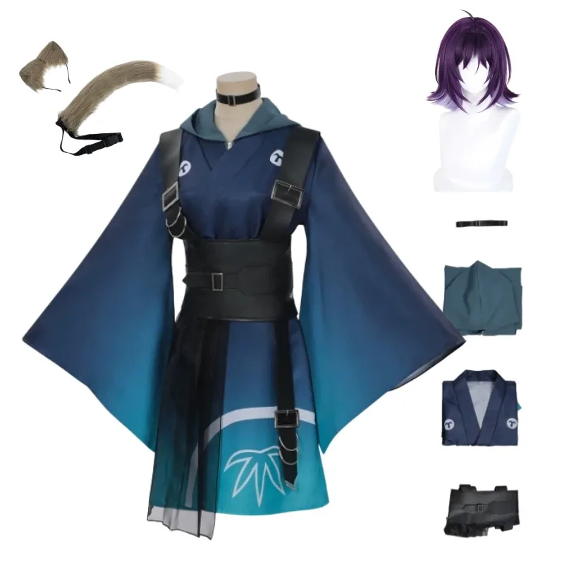 

Sakayori Iroha Cosplay Costume Women Anime Hoodie Coat Waist Seal Ears Tail Wig Suit for Halloween Comic Party Roleplay Outfit