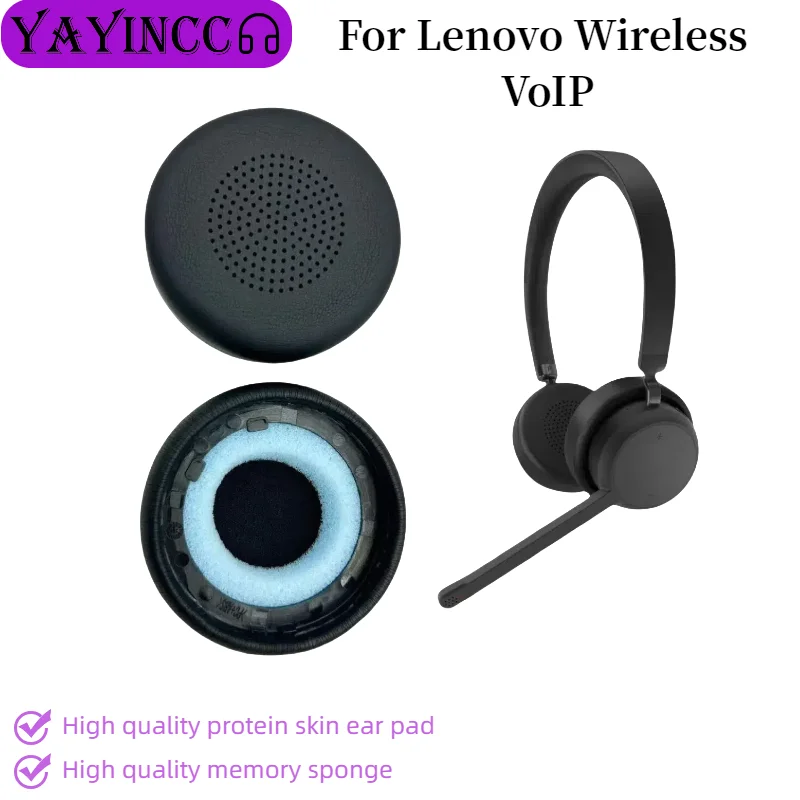 

YAYINCC 1pair Ear Pad For Lenovo Wireless VoIP Headset Gamer Replacement Headphones Memory Foam Earpads Foam Ear Pads Cover