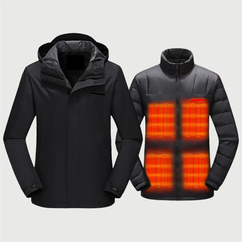 

Winter Super Warm Against Extremely Cold Black WInter Waterproof Heated Down Jackets